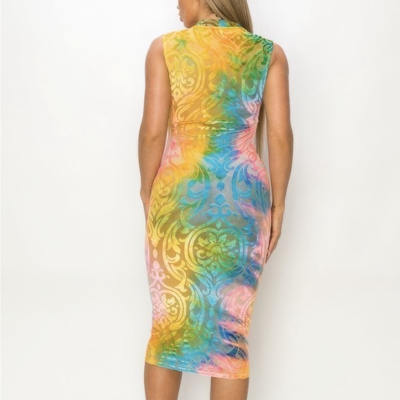 Velvet Burn Out Sexy Midi Dress - Picture 6 of 6